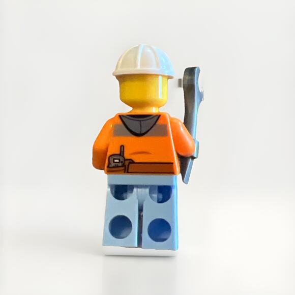 2022 Lego Male Construction Worker Orange Safety Jacket cty1404 Town Minifigure - Picture 2 of 2